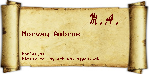 Morvay Ambrus névjegykártya